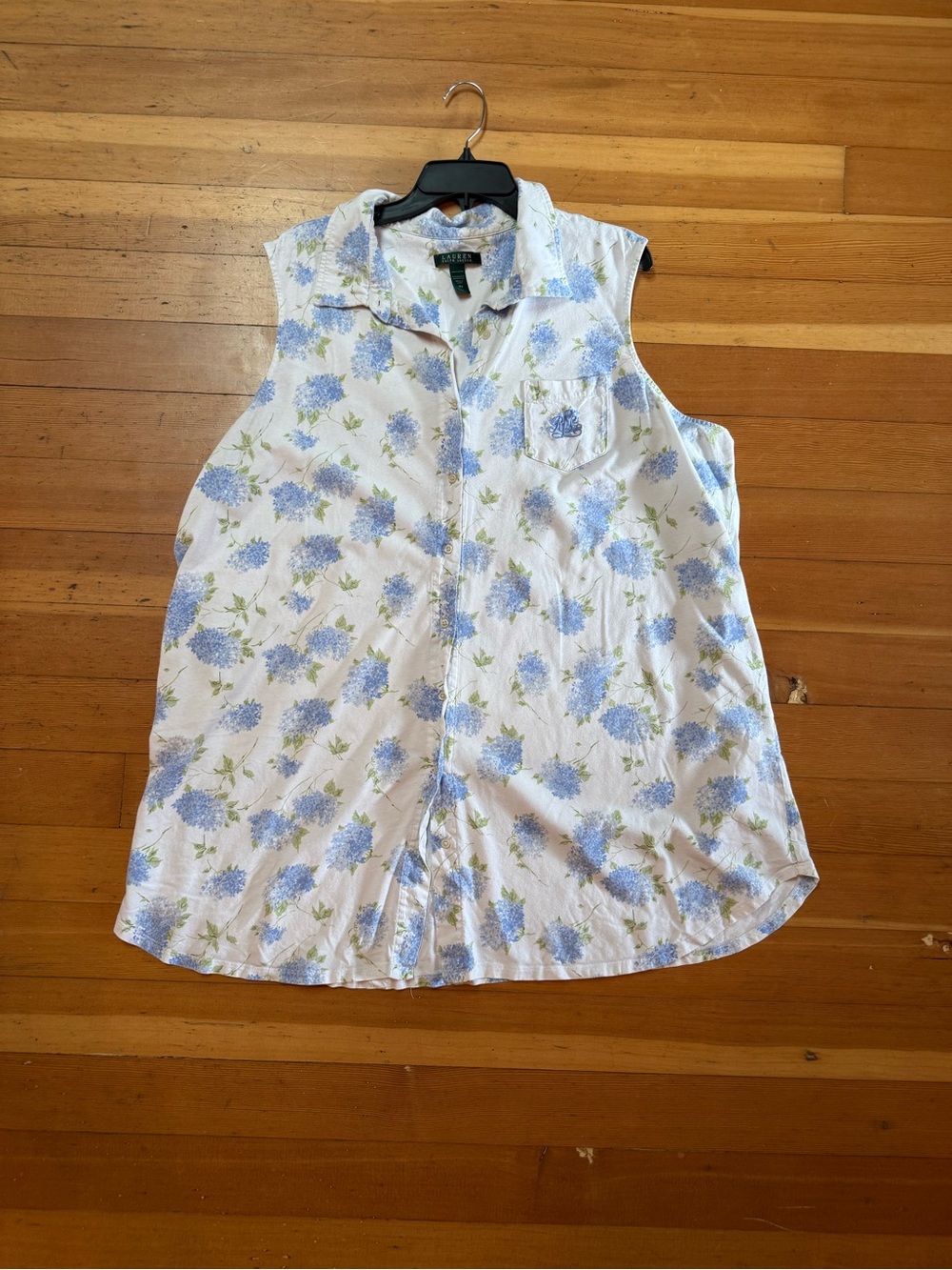 Lauren Ralph Lauren Hydrangea Sleeveless Top Women's 3XL